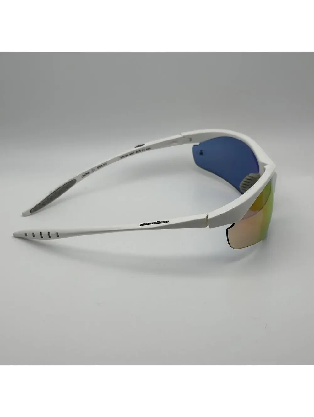 Ironman Triathlon White Red RV ACA Sports Sunglasses with Mirrored Lenses